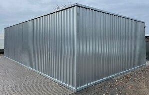 Schnellbauhalle von Aczent Lagertechnik als Reifenlager - Rückansicht Schnellbauhalle von Aczent Lagertechnik als Reifenlager - Rückansicht