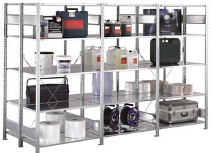 Fachbodenregal von Aczent Lagertechnik auch in doppelseiter Ausführung Fachbodenregal von Aczent Lagertechnik auch in doppelseiter Ausführung