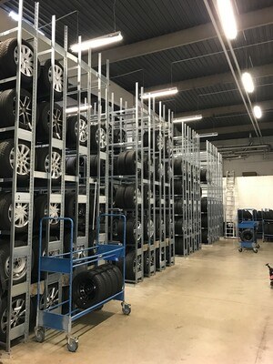 Optimale Reifeneinlagerung fuer TCB Automobile Essen mit Aczent Lagertechnik