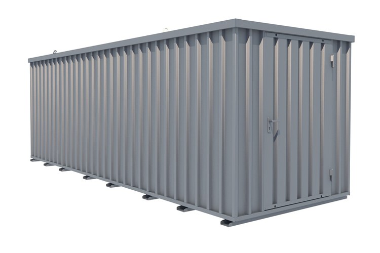 Abbildung eines Reifenlagercontainers mit Einflügeltür