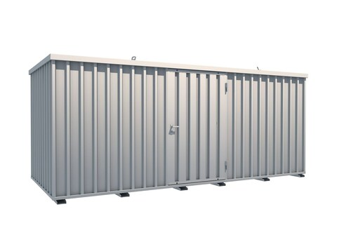 Schnellbaucontainer von Aczent Lagertechnik mit Eingang an der Längsseite Schnellbaucontainer von Aczent Lagertechnik mit Eingang an der Längsseite