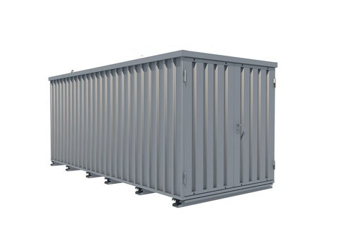 Schnellbaucontainer von Aczent Lagertechnik mit Eingang an der Kopfseite Schnellbaucontainer von Aczent Lagertechnik mit Eingang an der Kopfseite